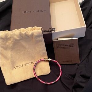 Louis Vuitton Pink and Gold Bracelet